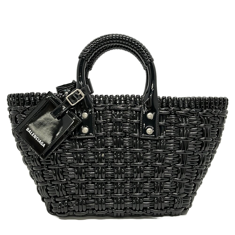Balenciaga Bistro XS Basket Tote Bag 671342 Polyurethane Polyester Cotton